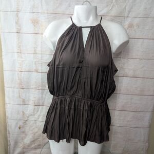 Old Navy | NWT Satin Chocolate Brown Halter Top